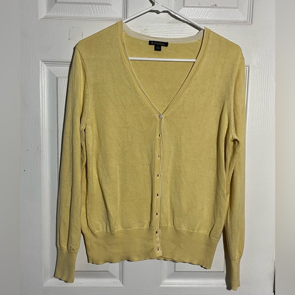 Brooks Brothers Silk/Cotton Yellow cardigan Women’s Sz L